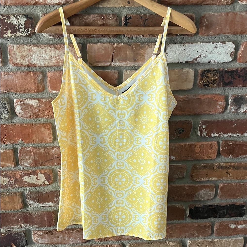 Redrew Yellow Patterned Women's Tank Top Size Medium